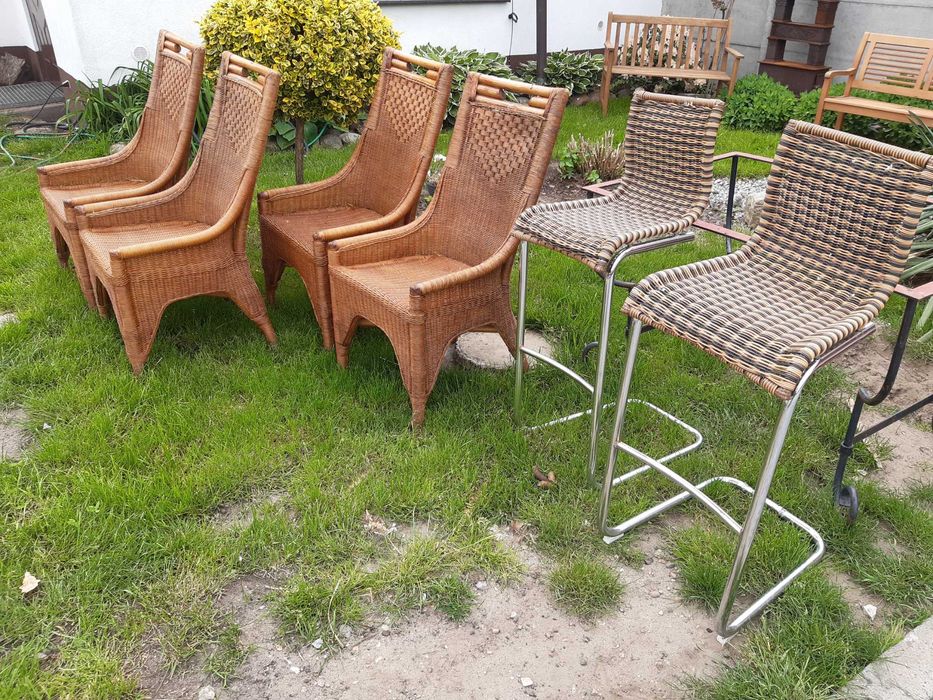 ładne stołki ratanowe hokery 40/40cm 70/80cm wysokie