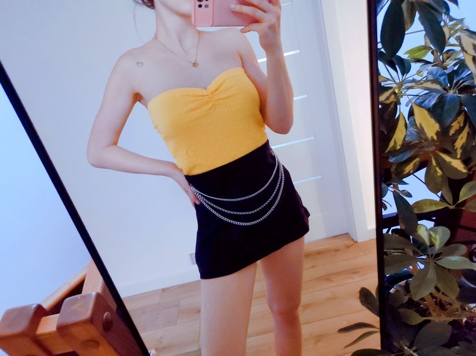 Top crop żółty Zara