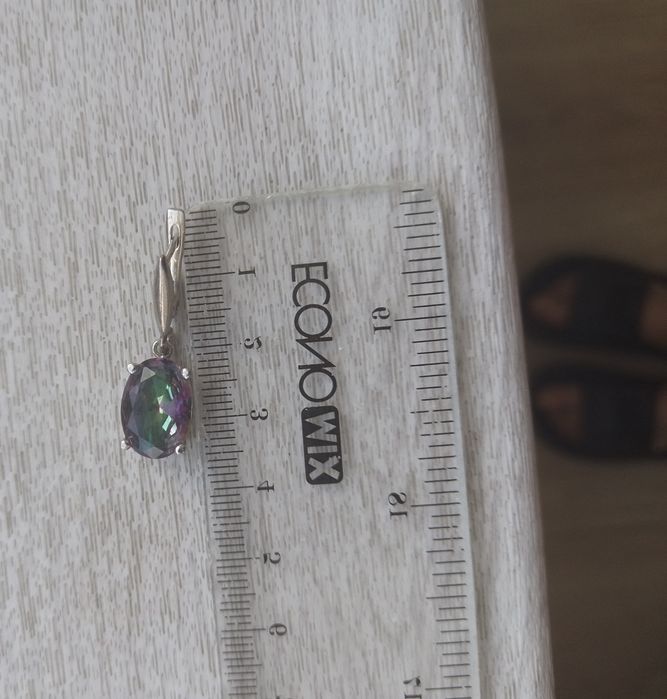 Сережки серьги кульчики 925 Тайланд містик топаз