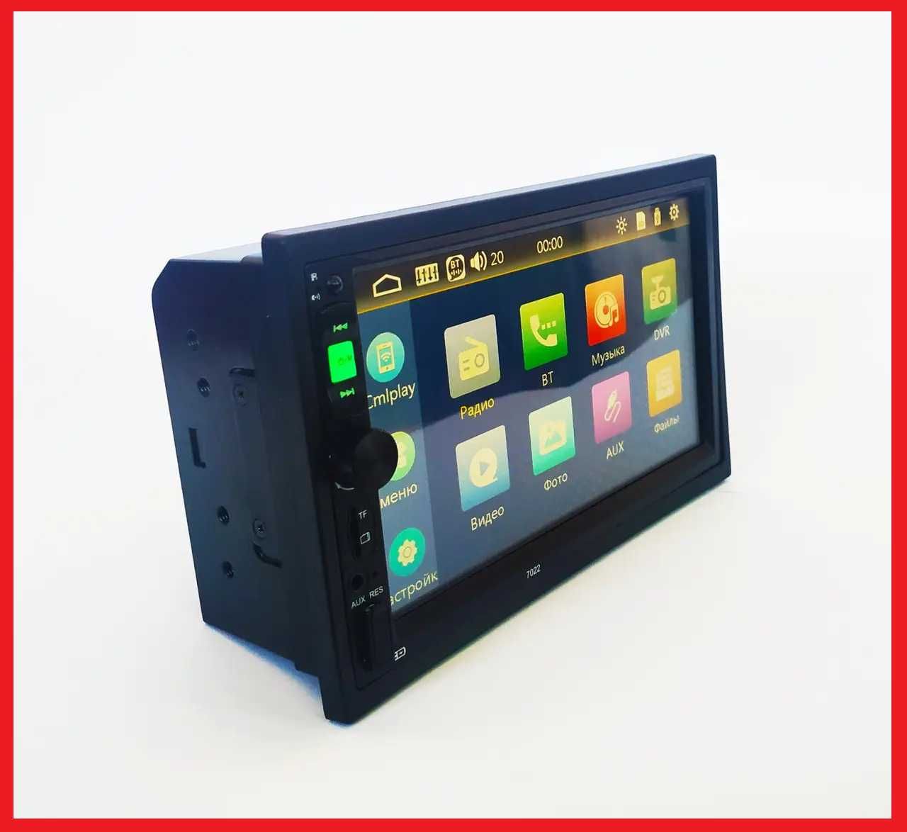 Автомагнитола 2DIN Pioneer 7022 Bluetooth/FM/USB/ Пульт на Руль/ Slim