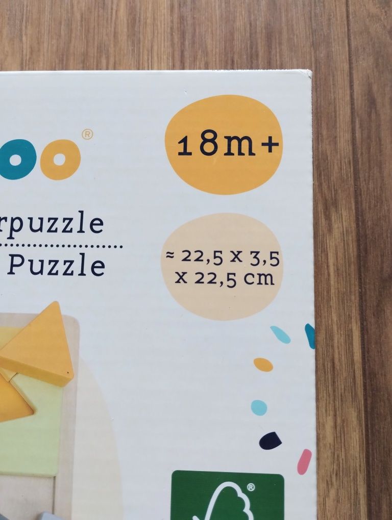 Duże drewniane puzzle do sortowania kształtów sorter klocki kształty