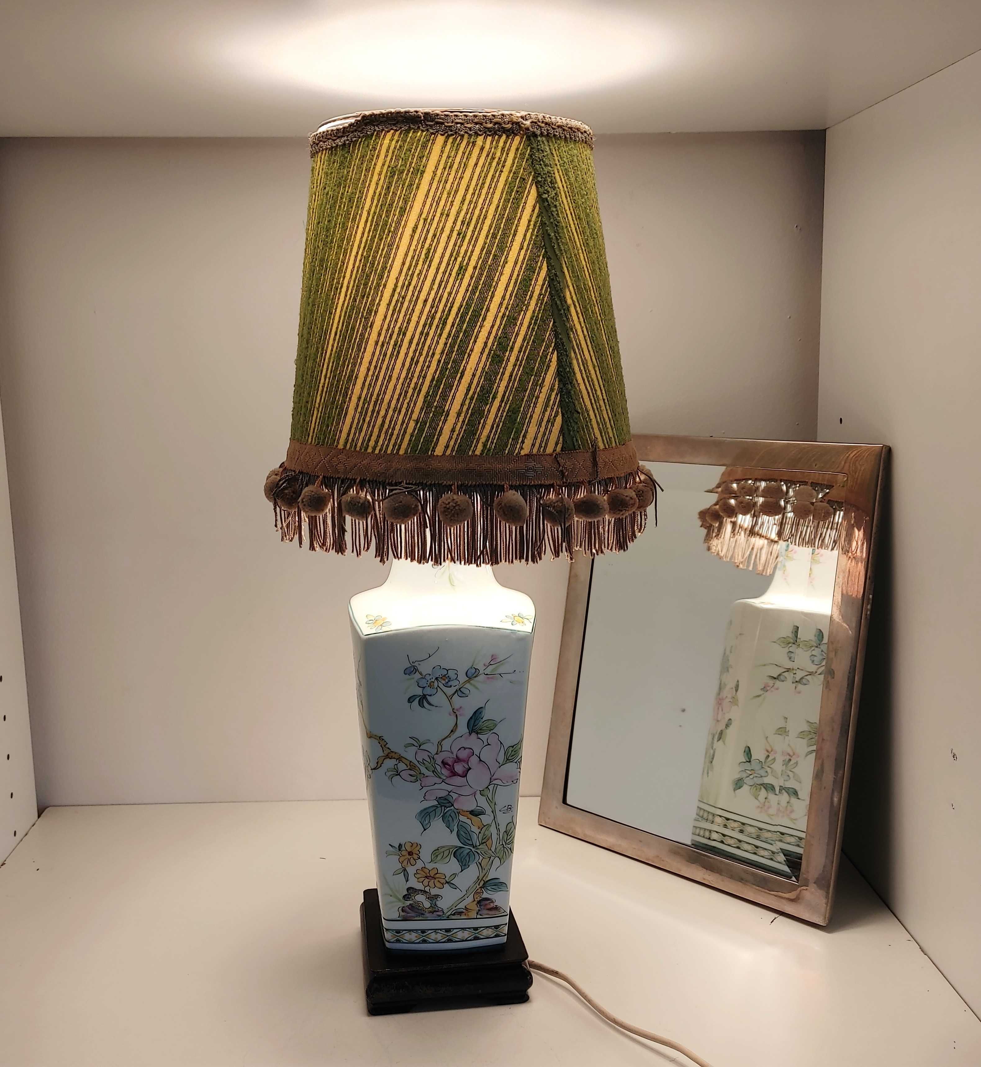Lampka nocna - stołowa porcelana Limoge styl Orientalny I poł XX wieku