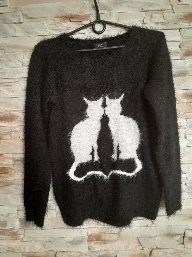 Sweterek włochaty,koty, F&F ,40.