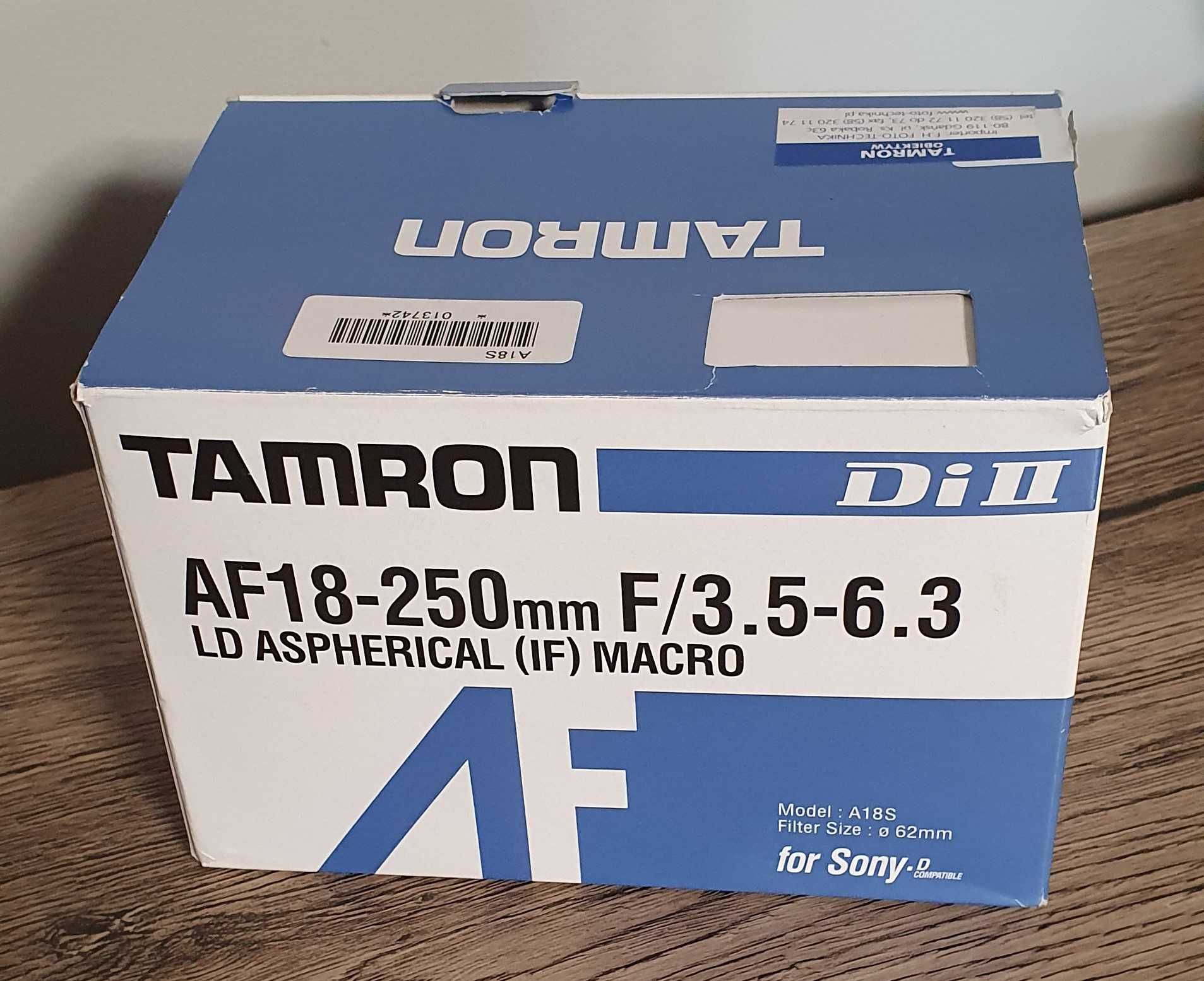 Obiektyw Tamron 18-250 mm f/3.5-6.3 LD Aspherical (IF) Macro / sony