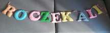 Napis z filcu Roczek Ali handmade