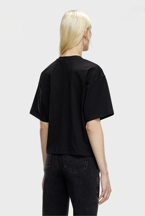 Diesel жіноча чорна футболка t-buxt-crop-od xs