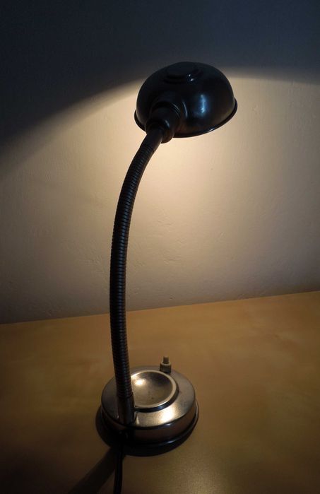 Mid century - Candeeiro industrial em metal/ Metal Gooseneck Desk Lamp