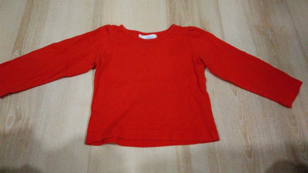 Czerwona bluzka z długim rękawem, bawełna, stan idealny
