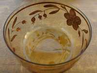 Komplet Zestaw - kryształ w złocone kwiaty 1 misa+4 miseczki