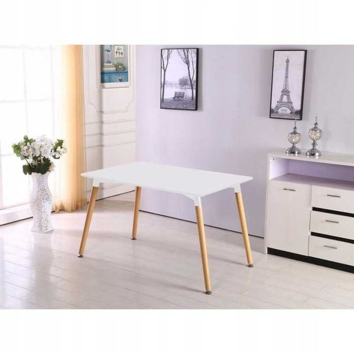 NOWY Stół Z Krzesłami Skandynawski Do Jadalni Kuchni Salonu Drewniany