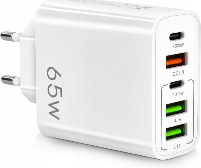 AXFEE F002 Szybka Ładowarka 5 Portów 3x USB + 2x USB TYP C 65W