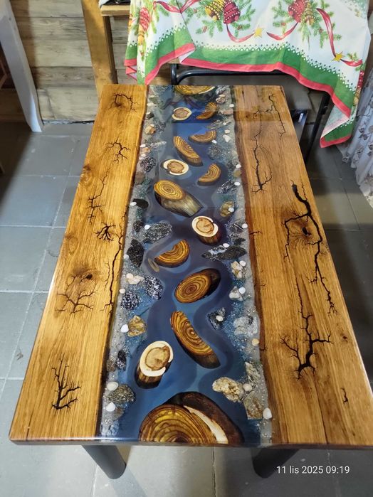 stół  ława  z żywicy