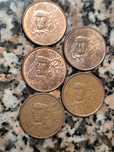 Moedas de 5 cêntimos rara com defeito no cabelocabeloo