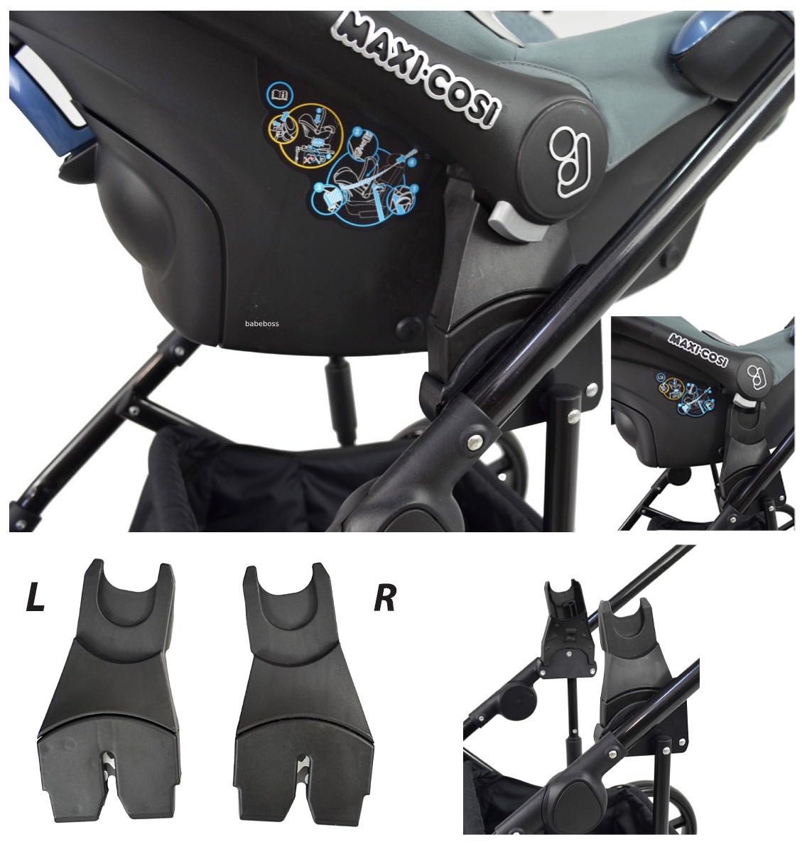 WÓZEK DZIECIĘCY BeRco Premium 2w1 + Adaptery Maxi Cosi Cybex X-Lander