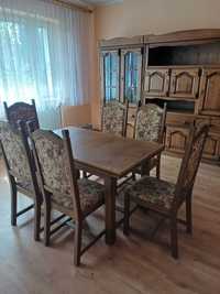 Stół z 8 krzesłami dębowy