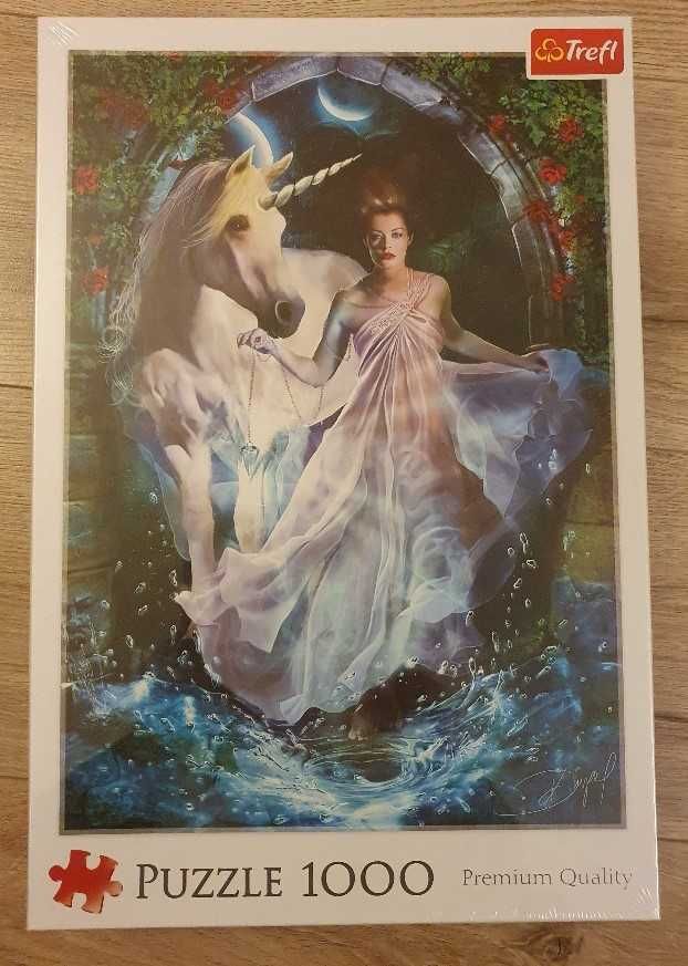 Puzzle 1000 elementów - księżniczka i jednorożec