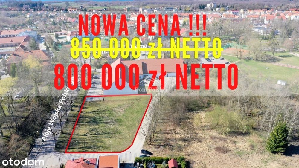 Działka inwestycyjna 2164 m2 - Węgorzewo, centrum