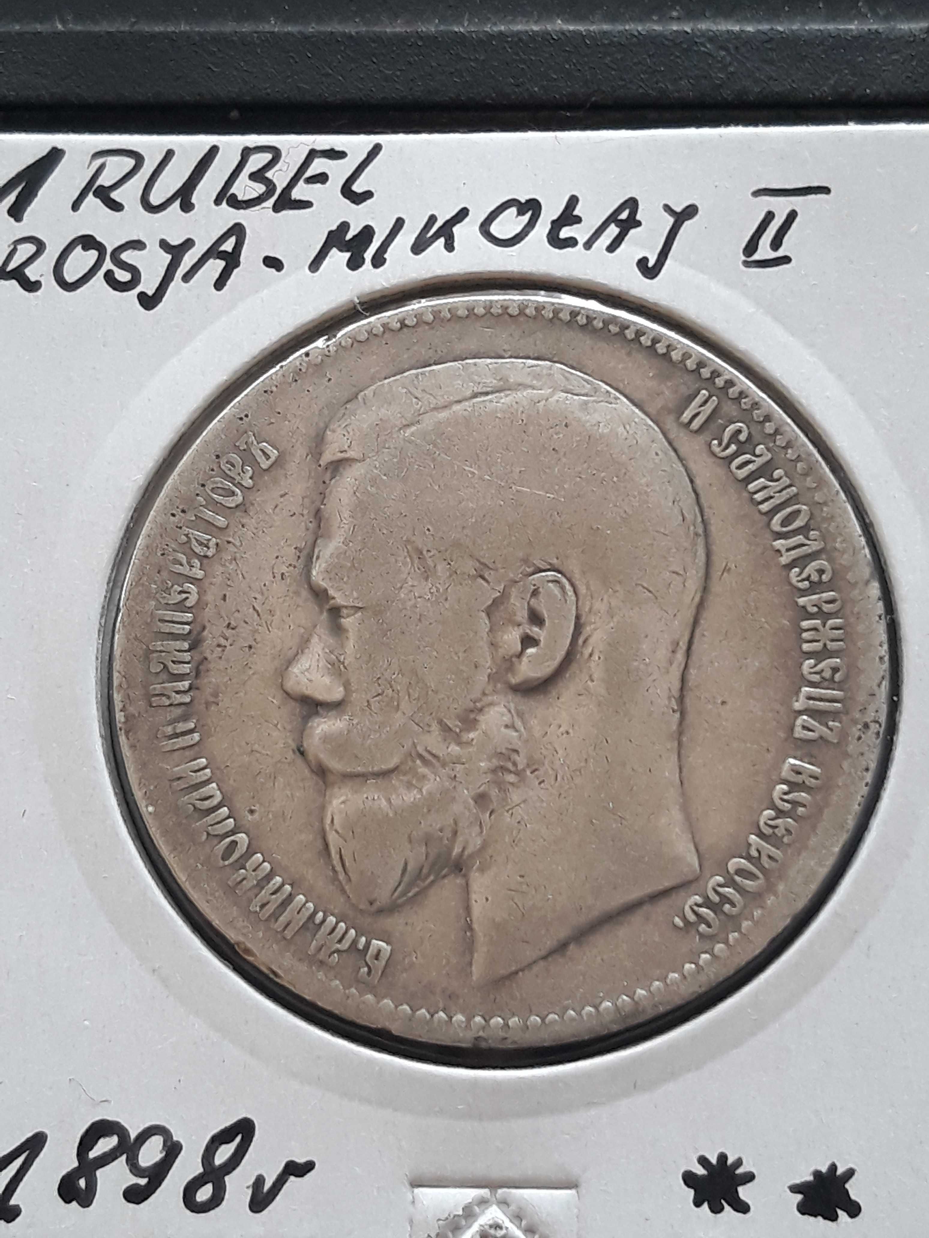1 Rubel Rosja Mikołaj II Romanow - 1898 r**-Pięknie zachowana