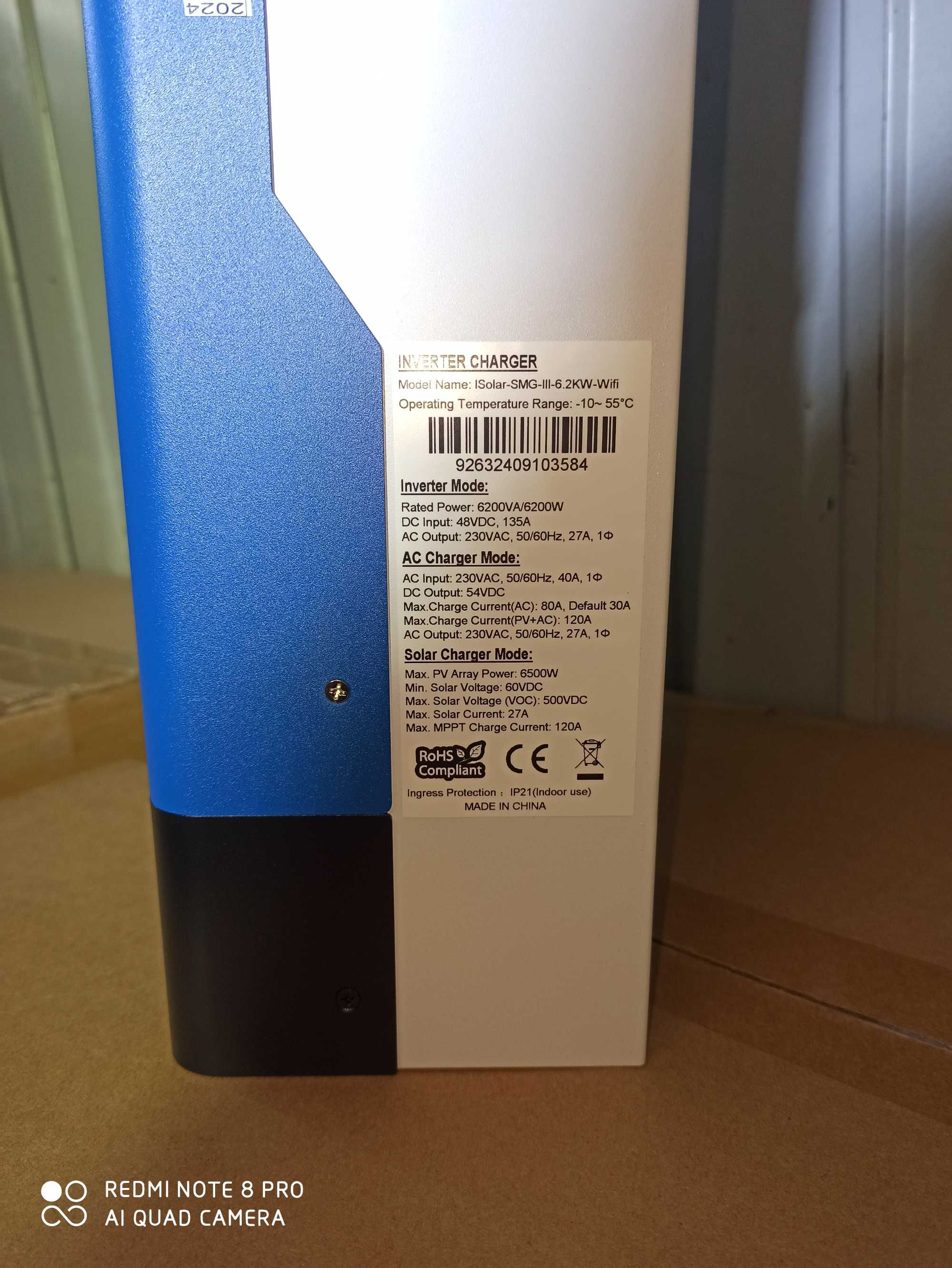 Inwerter ISolar WiFi SMG 6,2KW , pracuje bez Baterii lub Aku 48V