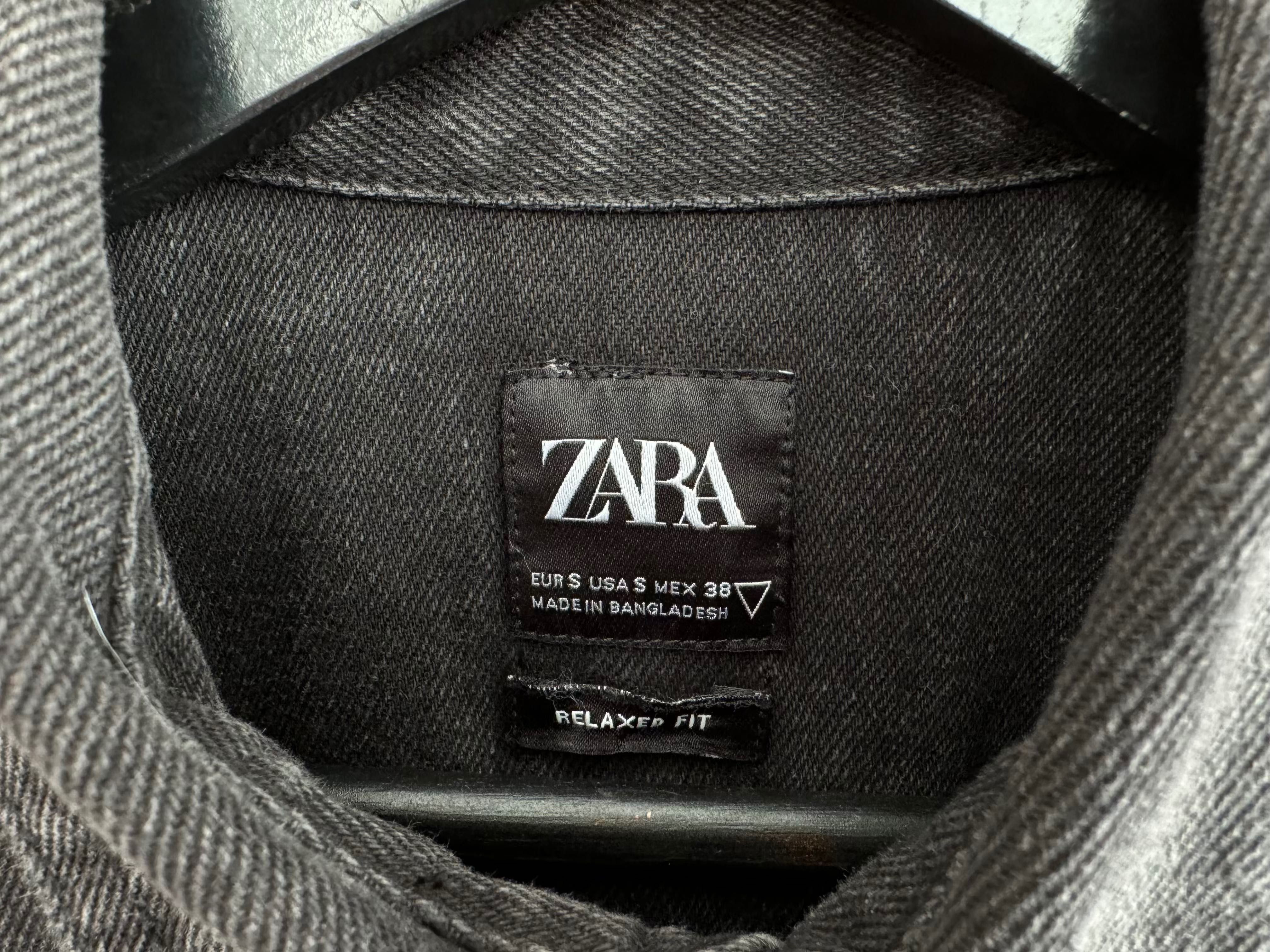 Zara оригинал мужская джинсовая рубашка джинсовка овершот размер S БУ