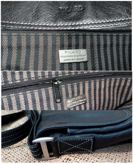 Кожаная сумка Picard Германия кросс боди на плечо новая