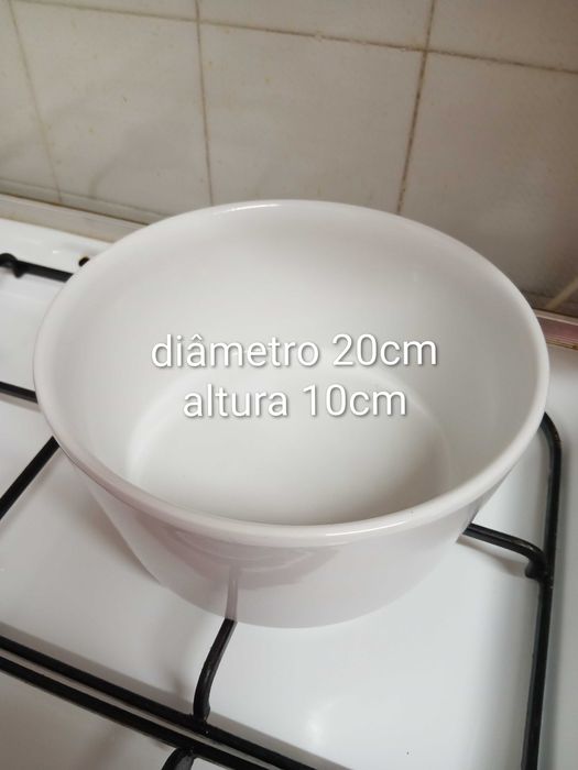 Tigela cerâmica branca multiusos, cozinha refeição