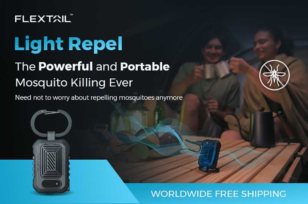Flextail Light Repel Przenośny Mini Odstraszacz Komarów Brelok USB-C
