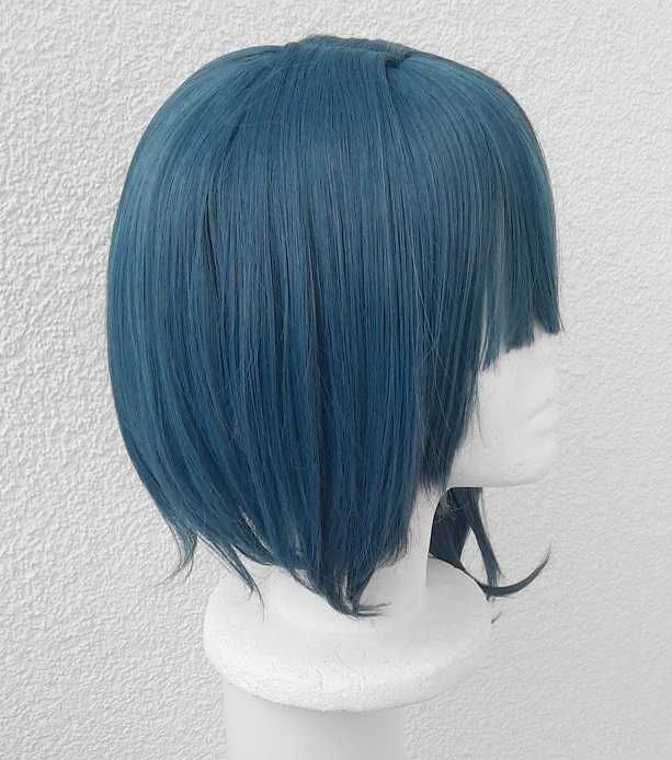 Xingqiu Genshin Impact turkusowa niebieska krótka peruka cosplay wig