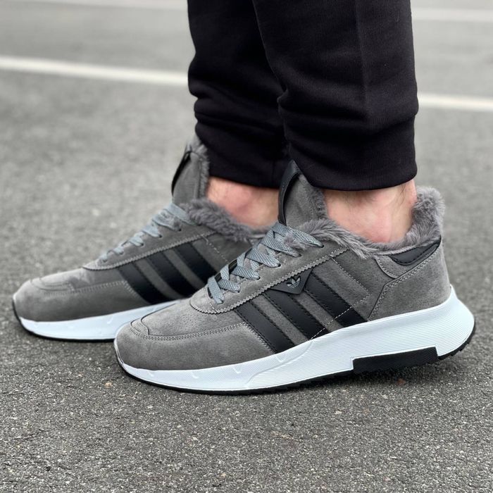 Чоловічі топові зимові кросівки на хутрі adidas40-44