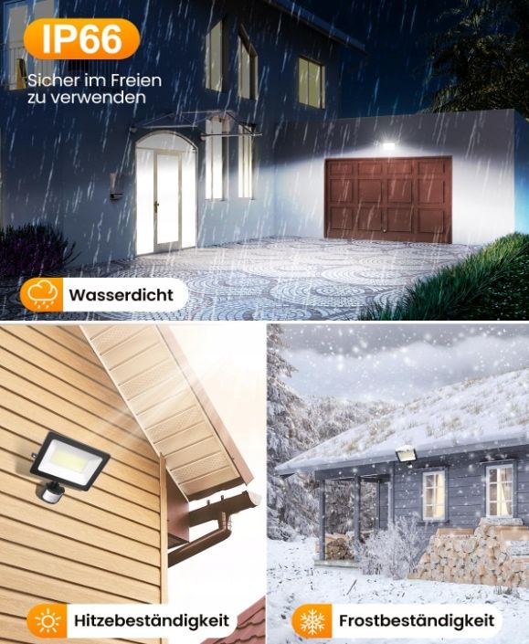 MEIKEE 60W LED Spotlight Zewnętrzny Czujnik Ruchu 5640LM