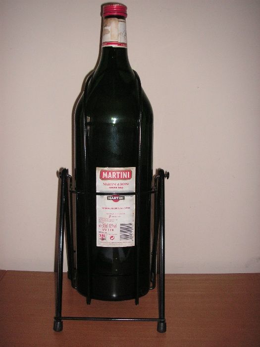 Garrafa Vidro Martini 3Lt com Suporte em Ferro