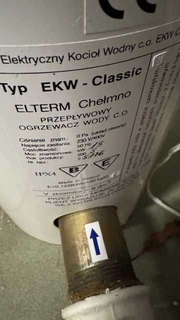 Elektryczny kocioł wodny do "CO" ELTERM EKW CLASSIC 15KW