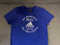 Adidas р.M/38/46 Футболка чоловіча Emblem DI0285 синя котон