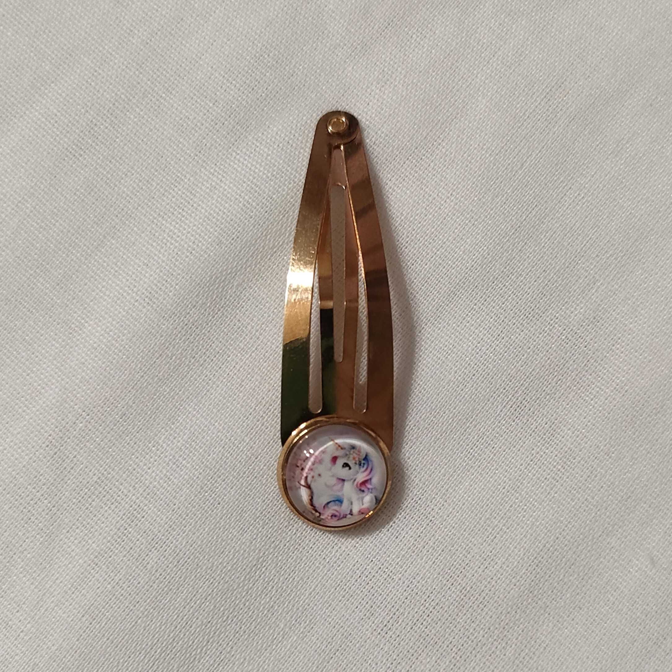 O116 Spinka do włosów ozdobna Jednorożec Handmade