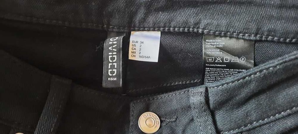 Spodnie szerokie czarne H&M