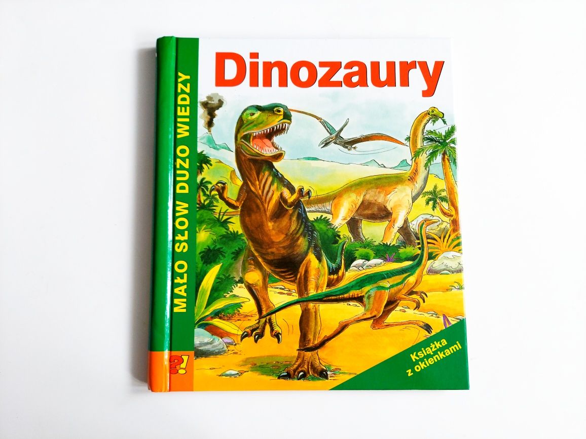 Książka z okienkami mało słów dużo wiedzy dinozaury