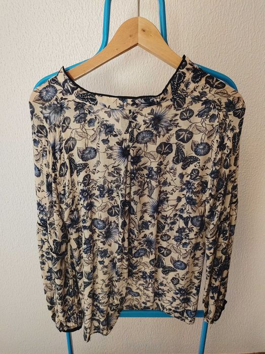 Camisa com Flores Azul - Zara