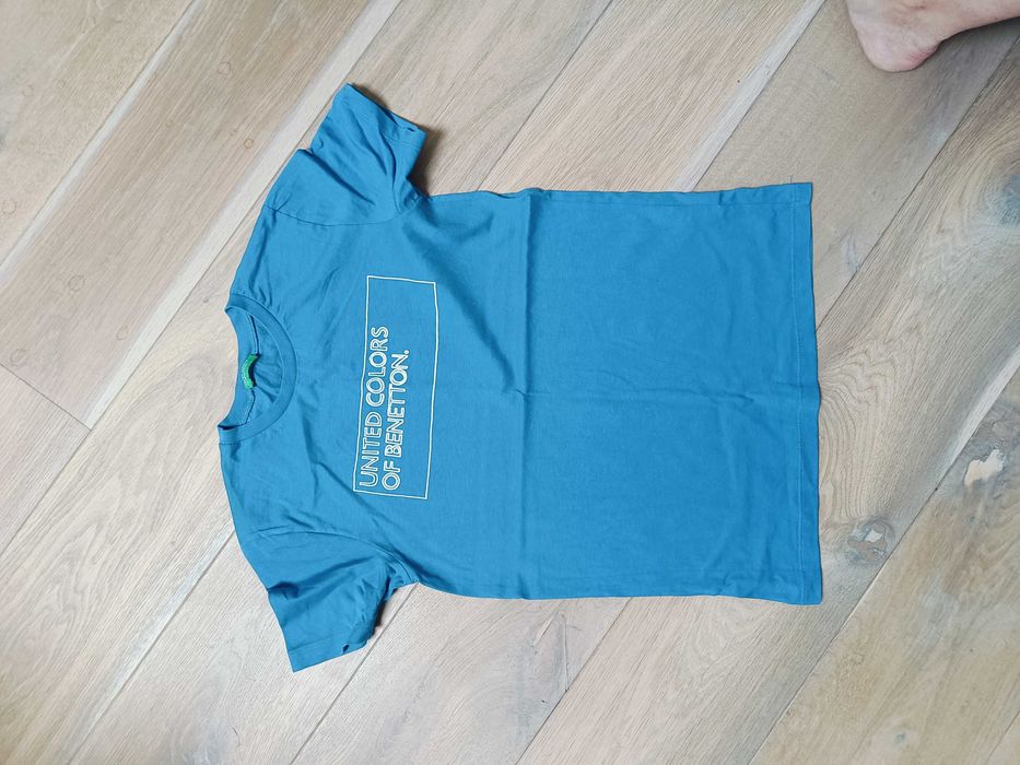 Benetton t-shirt chłopiec 13-14 lat 164 cm krótki rękaw niebieski