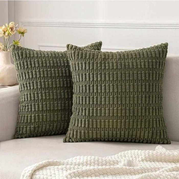 2x Poszewka na poduszkę Dekoracyjna 45x45 ZIELONY SZTRUKS- Miulee