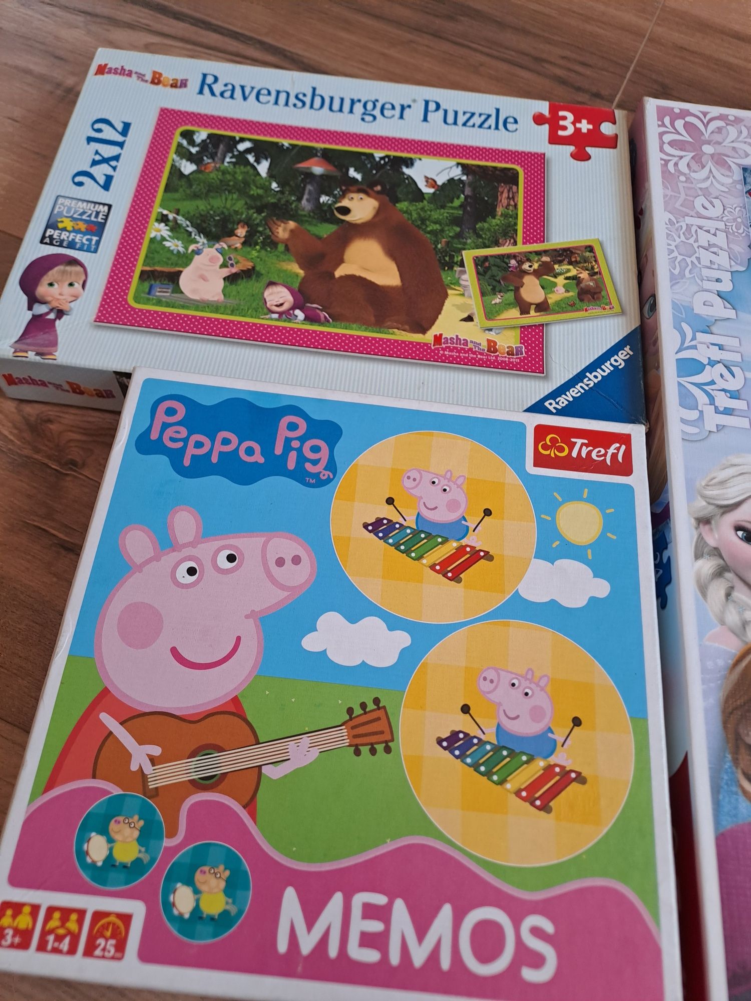 Zestaw puzzle masza, elsa i memos peppa