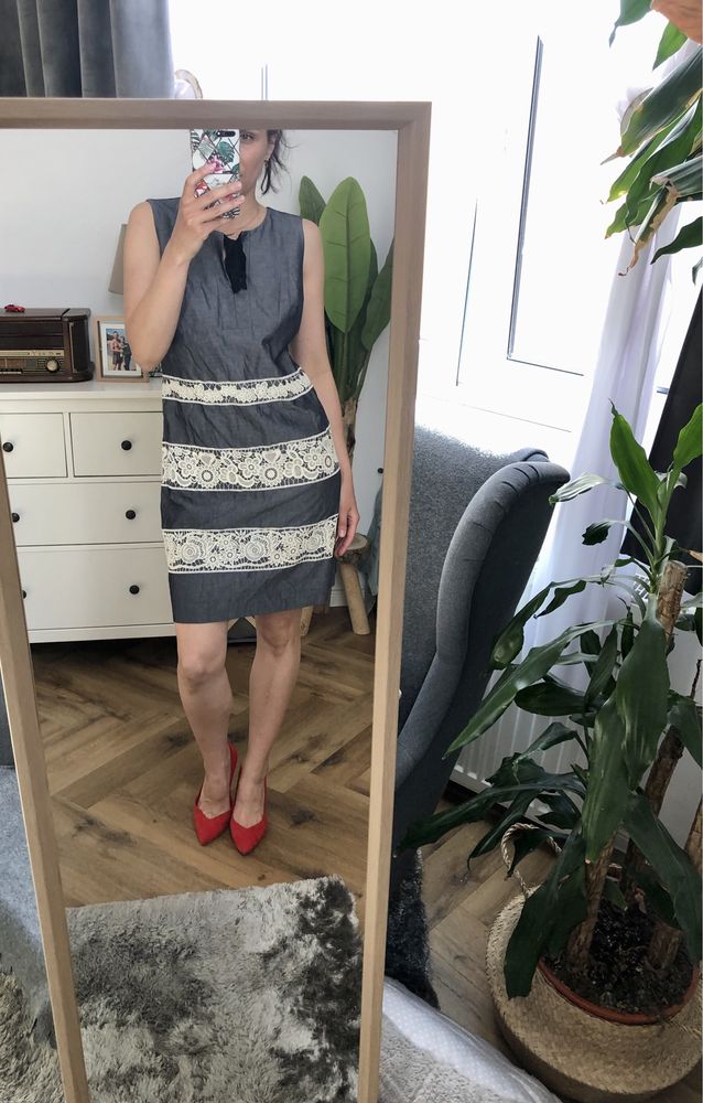 Sukienka nowa z metką r. 8 Karl Lagerfeld basic koronka