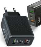 Szybka ładowarka sieciowa do telefonu kostka 30W 3xUSB czarna