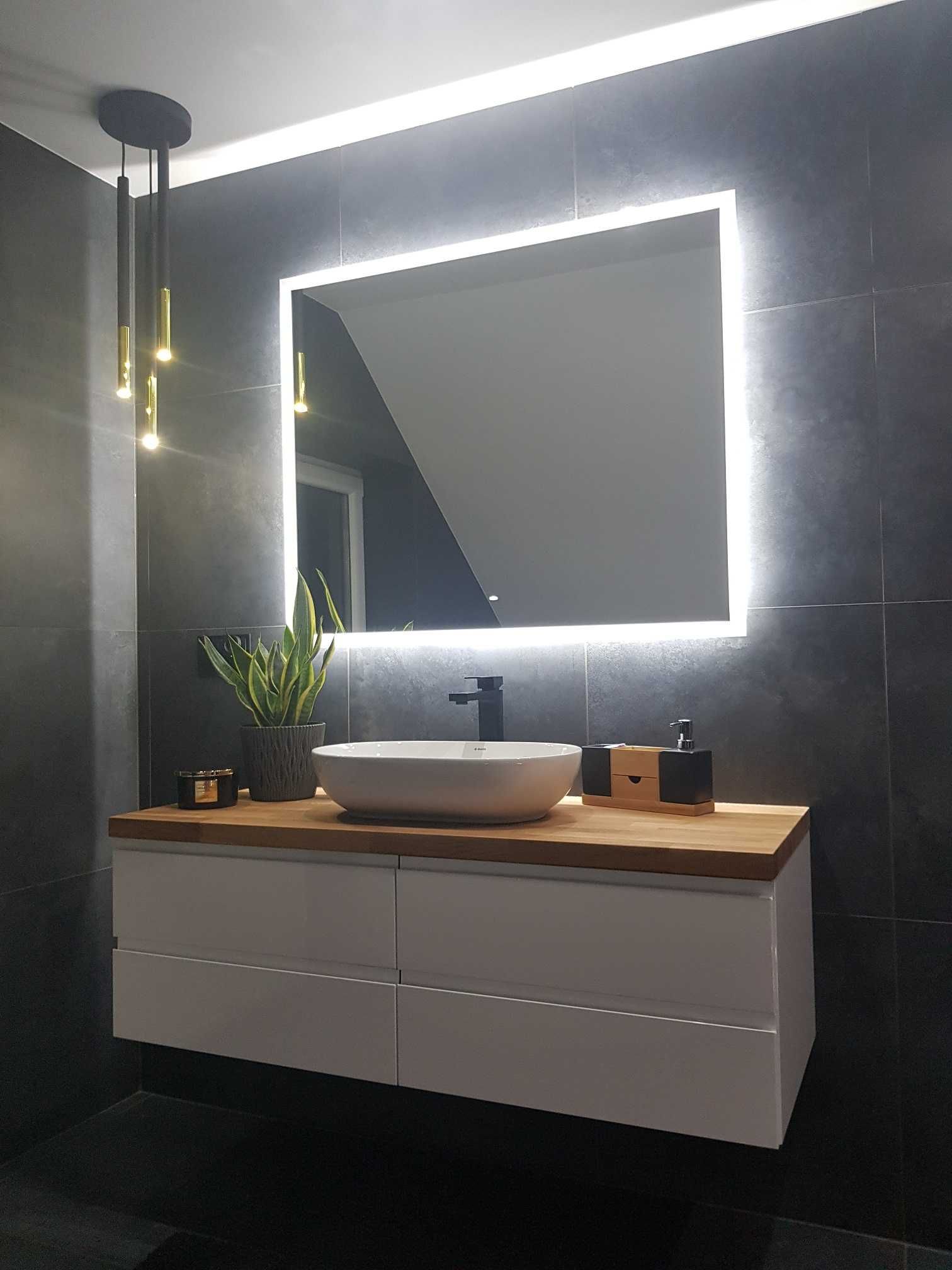 Szafka pod umywalkę  130 cm - drewniany blat