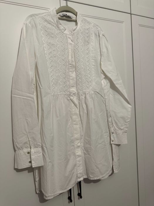 Bawełniania koszula haftowana Zara XL