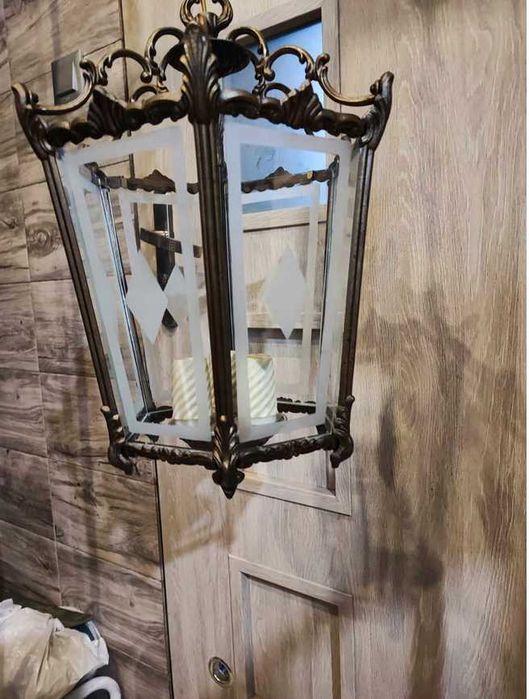 Art deco,mosiężna lampa,latarnia do pokój,hol itp.
