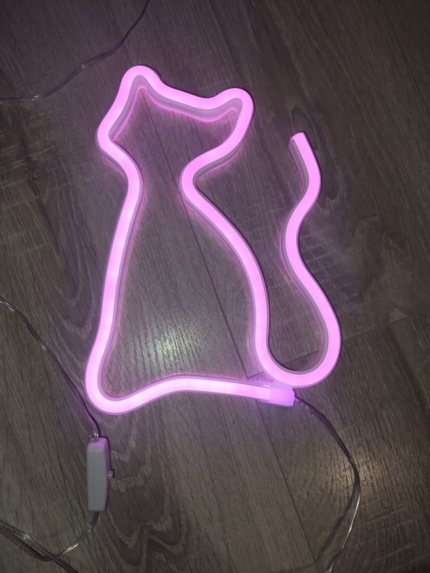 Lampka neon LED w kształcie kotka