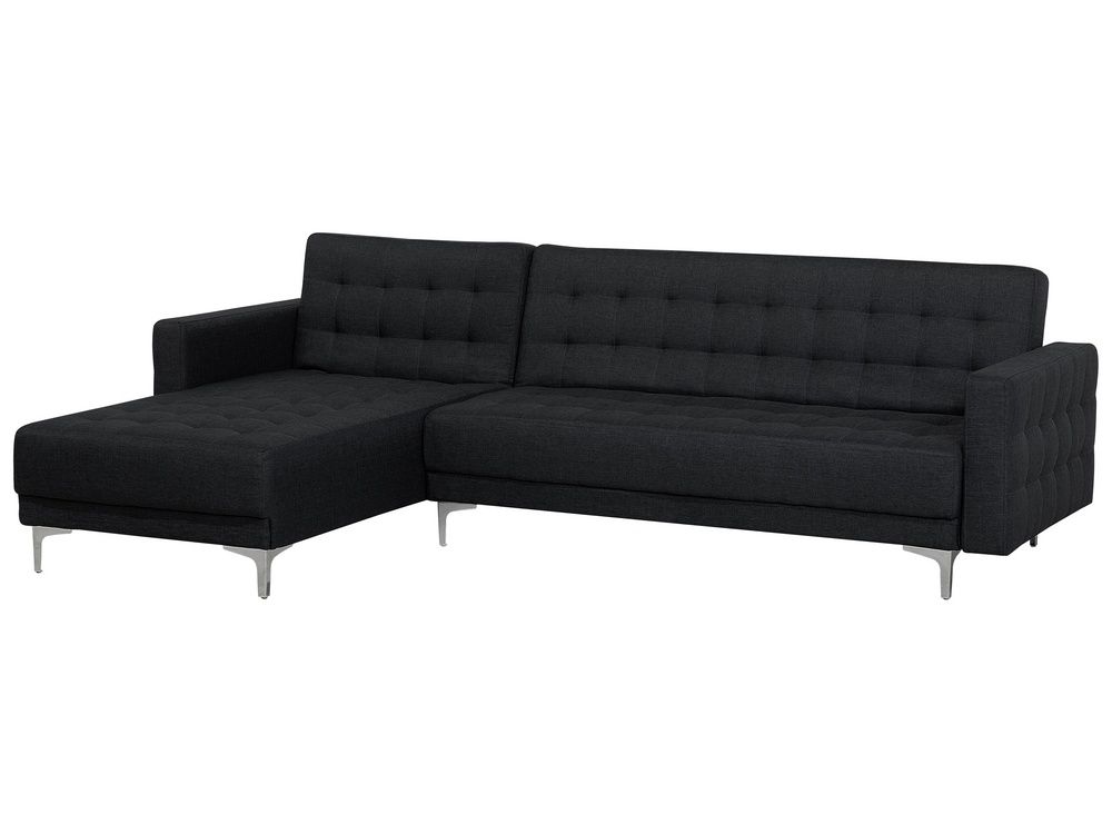 Sofa Beliani prawostronny grafitowy ABERDEEN + pufa