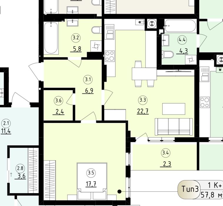 Від власника. 1 кім 58м вул.Довга -Вашингтона.