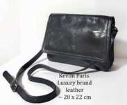 Kevim Paris Vintage czarna torebka skóra nat. luxury 28x22 cm