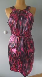 F&F nowa sukienka z kieszeniami 14 L różowa print